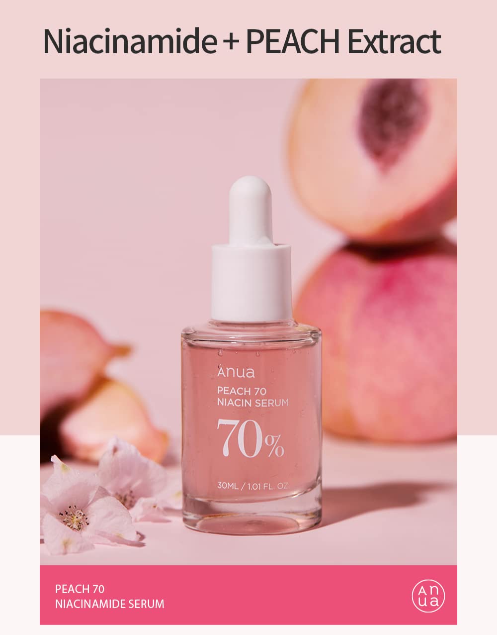 Anua PEACH 70 NIACIN SERUM 70% 30mL/ 1.01 fl.oz.