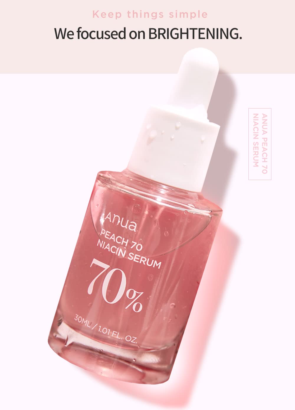 Anua PEACH 70 NIACIN SERUM 70% 30mL/ 1.01 fl.oz.